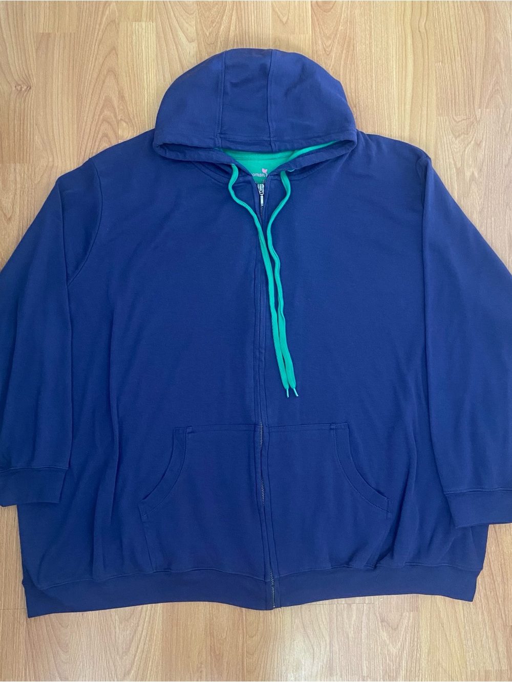 Woman Within Navy Full-Zip Hoodie Sweatshirt Women’s 4X